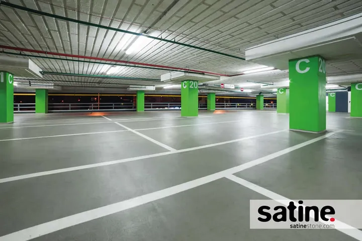 Garagens e estacionamentos com microcimento Satine